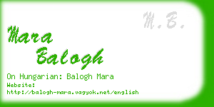 mara balogh business card